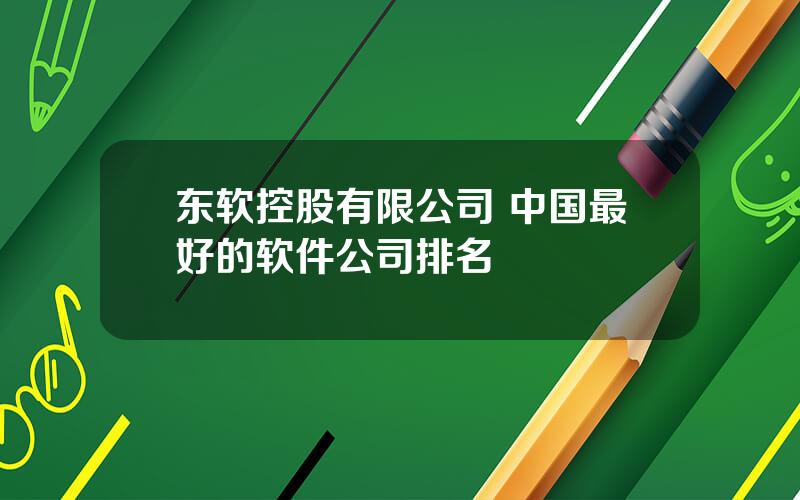 东软控股有限公司 中国最好的软件公司排名